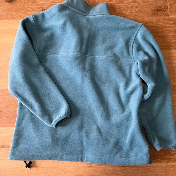 VTG ll bean women’s med pullover quarter snap fleece light blue green vintage - Picture 10 of 10